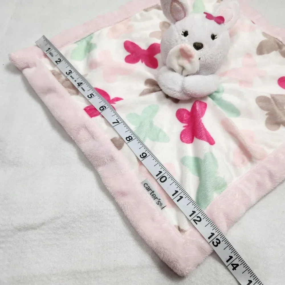 Carters Lovey Plush Pink Girls Bunny Rabbit Butterflies Security Blanket Nursery